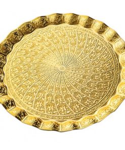Gold Color Ottoman Style Round Tray