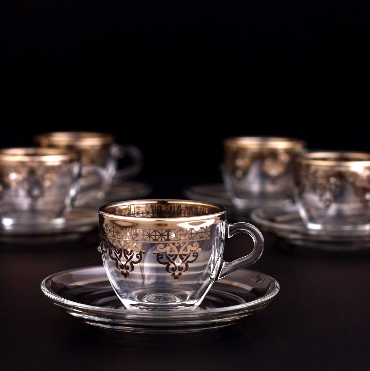 Silver Color Coffee Mugs - Tea Glasses For Six Person