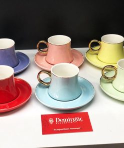Colorfull Porcelain Turkish Coffee Cup Set