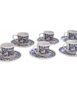 Turkish Coffee Set Kutahya Porcelain Topkapı Palace Design - For 6