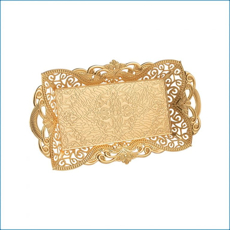 Gold Color Rectangle Serving Tray