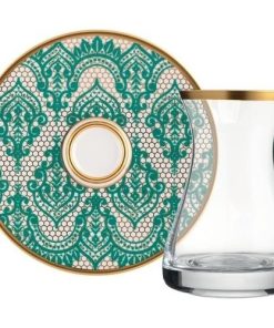 12 Pcs Mirage Green Original Crystal Luxury Tea Set
