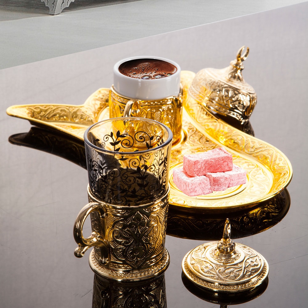 Turkish Coffee Set for One Person with Glass
