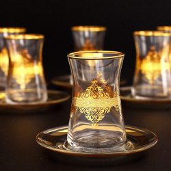 Gold Plated Nida Arabic Tea Glasses Set
