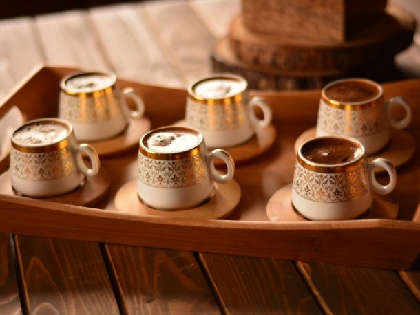 6 Piece Ceramic Turkish Espresso Cups With Saucers