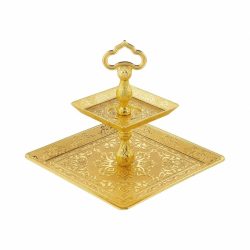 Two Tier Gold Color Cookie Serving Tray