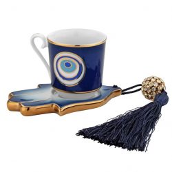 Evil Eye And Hamsa Hand Turkish Coffee Set For One Person
