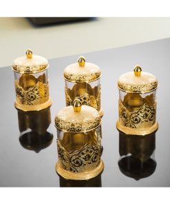 Gold Color Middle Eastern Spice Set For Four
