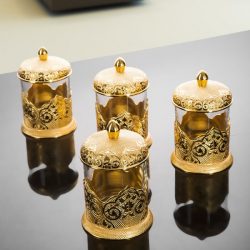Gold Color Middle Eastern Spice Set For Four