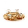 Gold Color Espresso Coffee Set For Two With Glasses