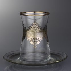 White Gold Plated Nida Arabic Tea Glasses Set