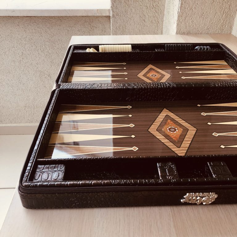 Leather Bag Portable Backgammon Set