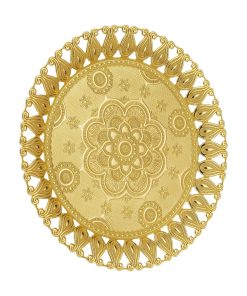 Flower Pattern Authentic Gold Serving Tray