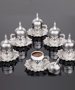 Silver Color Coffee Cups Tulip Design Six Person