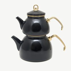 Black Color Glory Enamel Turkish Tea Pot Kettle