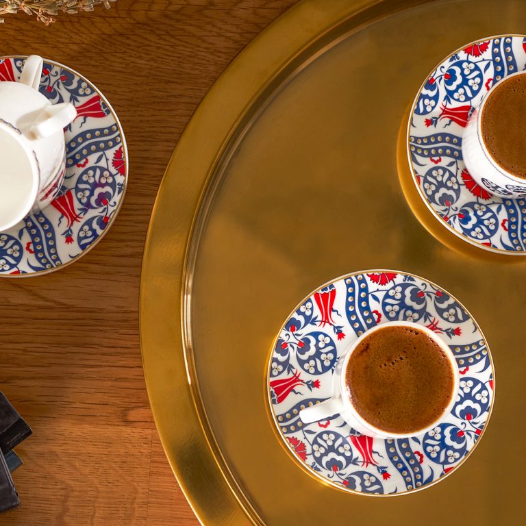 12 Pcs Karaca Hasbahce Porcelain Turkish Coffee Set