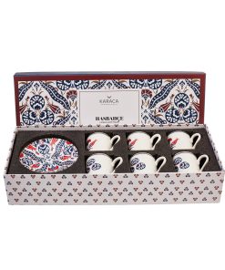 12 Pcs Karaca Hasbahce Porcelain Turkish Coffee Set