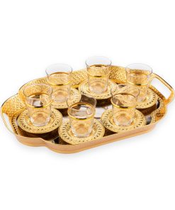 Gold Color Authentic Burma Tea Set With Tray