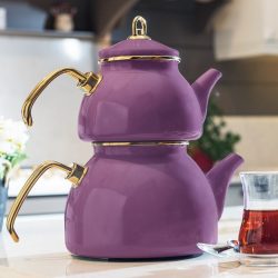 Purple Color Glory Enamel Turkish Tea Pot Kettle, Turkish Teapot, Tea Kettle