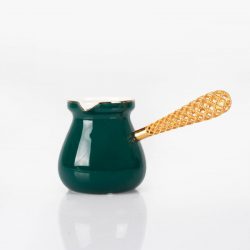 Emerald Color Telkari Porcelain Turkish Coffee Pot