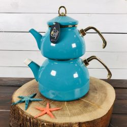 Blue Color Glory Enamel Turkish Tea Pot Kettle