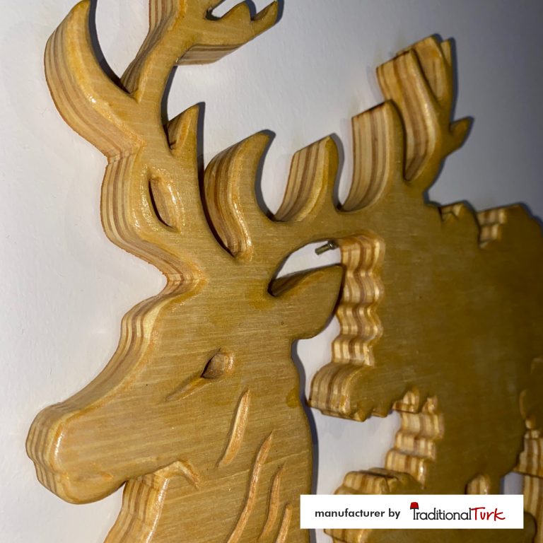 Decorative Wood Shelf with Deer, 100% Handmade, Carved Wood Shelf, Hand Carved, Wall Shelf, Wall Decor, Wood Carving, Bohemian Wall Shelf
