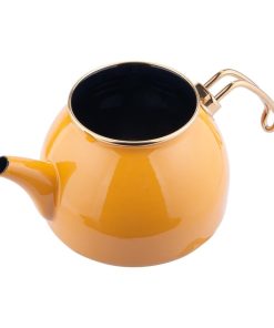 Yellow Color Glory Enamel Turkish Tea Pot Kettle, Turkish Teapot, Tea Kettle