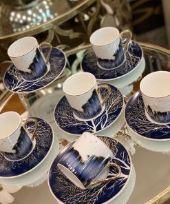 12 Pcs Emirgan Porcelain Turkish Coffee Set