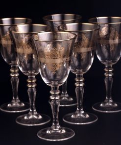 Silver Plated Nida Wine Glasses Set, Vintage Water Glasses, Footed Water Glasses Set of 6