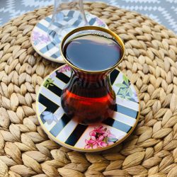 12 Pcs Bougainvillea Turkish Tea Glass Set