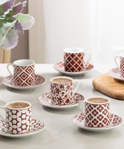12 Pcs Mira Porcelain Turkish Coffee Set