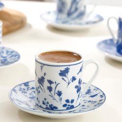 12 Pcs Bella Porcelain Turkish Coffee Set