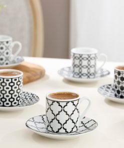 12 Pcs Rio Porcelain Turkish Coffee Set