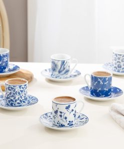 12 Pcs Bella Porcelain Turkish Coffee Set