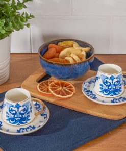 4 Pcs Karaca Stream Luxury Porcelain Turkish Coffee Set for 2 Person