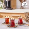 12 Pcs Karaca Sunflower Crystal Luxury Tea Set