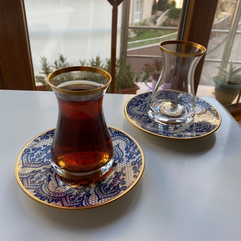 12 Pcs Glazze Mirage Crystal Luxury Tea Set, Arabic Tea Set, Arabic Tea Glasses, Bohemian Tea Set, Moroccan Tea Set