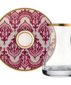 Luxury Moroccan Tea Glasses - Set Of 6, Gold Patterned
