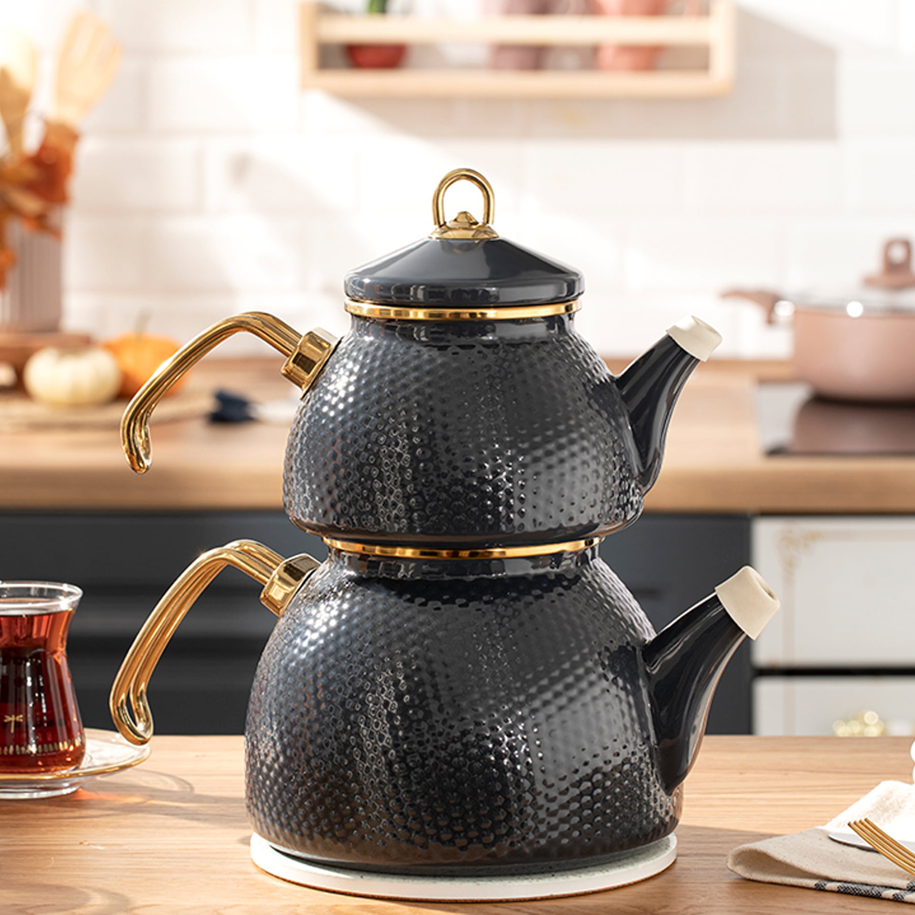 Vintage Copper Turkish TeaPot Tea Kettle Pot for Stovetop Stove
