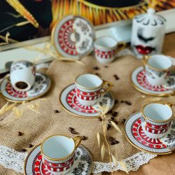 Apollo 12 Pcs Handmade Porcelain Turkish Coffee Set