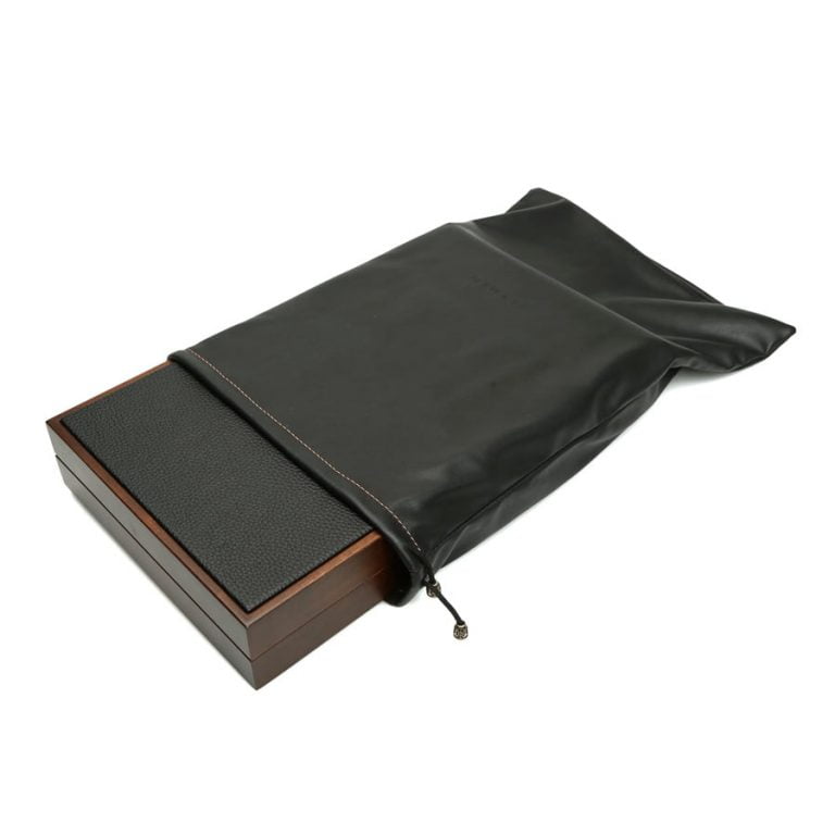 Black Color Leather & Wood Luxury Backgammon Set