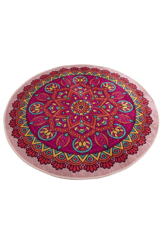 Mandala Colorful Bath Carpet, Kids Room Rug 100 cm