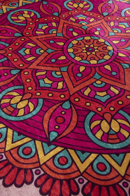 Mandala Colorful Bath Carpet, Kids Room Rug 100 cm