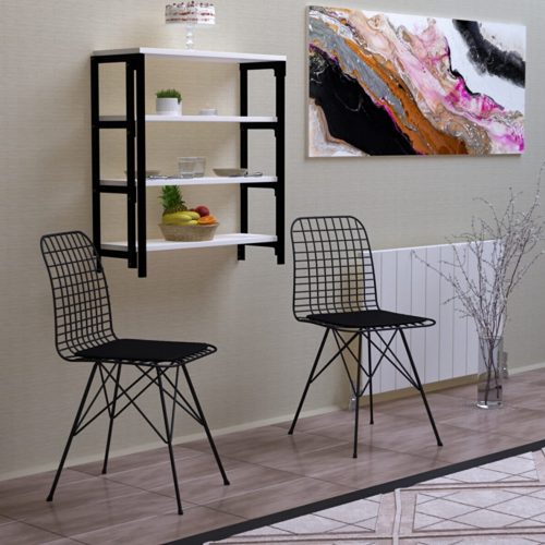 White Foldable Practical Smart Kitchen Table, Portable Dining Table ...