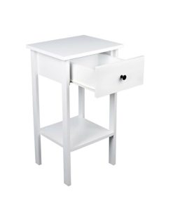 White Color Drawer MDF Nightstand, Commode
