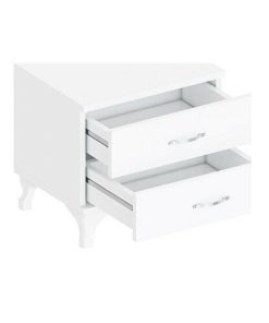 White Color London 2-Drawer Nightstand, Commode