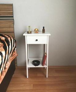 White Color Drawer MDF Nightstand, Commode