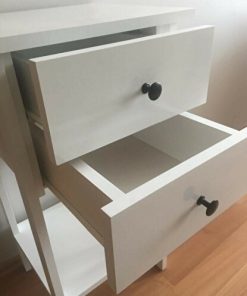 White Color 2-Drawer MDF Nightstand, Commode