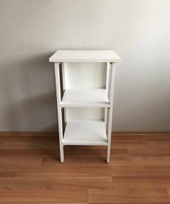 White Color 2 Shelves MDF Nightstand, Commode