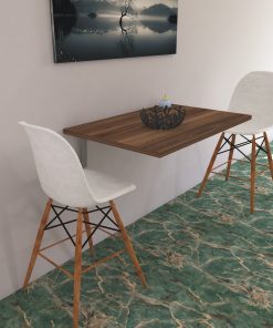 Walnut Color Space Saver Folding Floating Desk, Wooden Folding Table, Wall Mount Study Desk, Murphy Desk, Home Office Desk